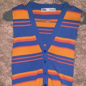 Zara Striped Knit Vest SIZE SMALL